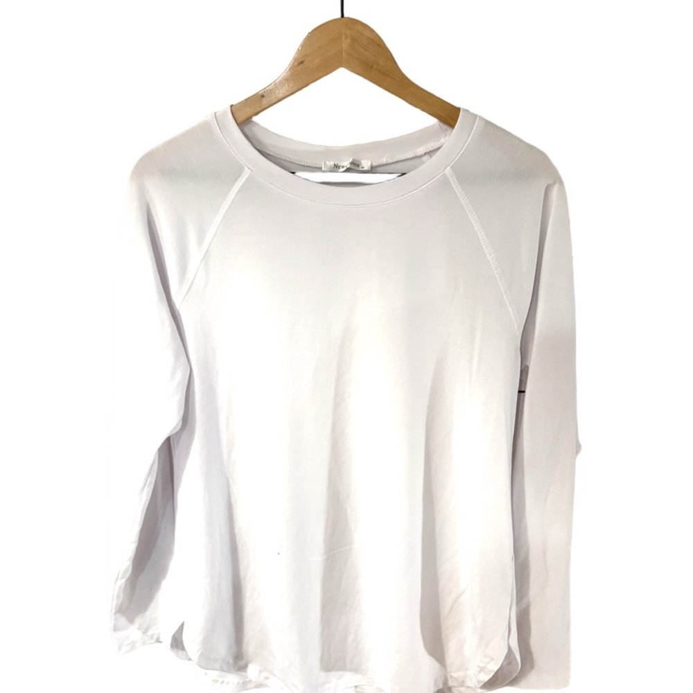 Newchoice White Long Sleeve Stretch Top | Size Medium